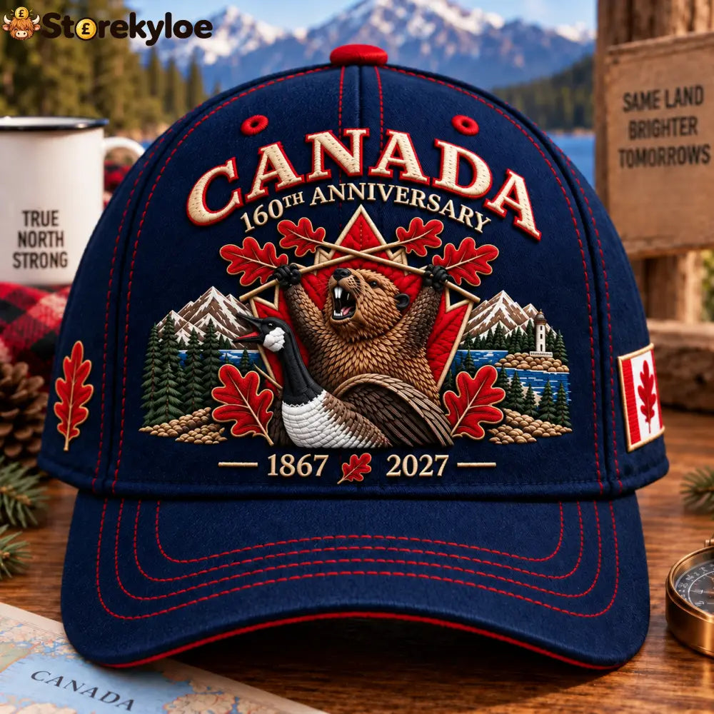 🔥🍁 Canada 160th Anniversary 1867–2027 - Premium Embroidered Heritage Cap100% Cotton • Detailed Embroidery • Comfortable