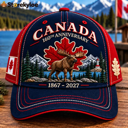 🔥🍁 Canada 160th Anniversary 1867–2027 - Premium Embroidered Heritage Cap100% Cotton • Detailed Embroidery • Comfortable