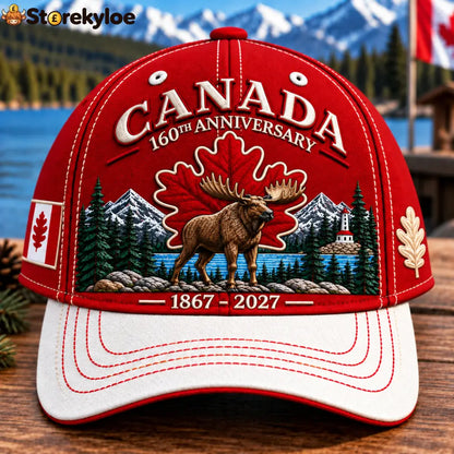 🔥🍁 Canada 160th Anniversary 1867–2027 - Premium Embroidered Heritage Cap100% Cotton • Detailed Embroidery • Comfortable
