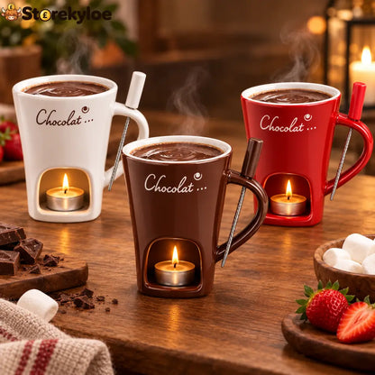 Candle-warm Chocolate Fondue Mug Turn A Simple Hot Chocolate Into A Little Winter Ritual 🍫🕯️ - red