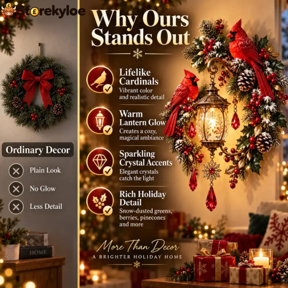 🐦 Cardinal Christmas Lantern – A Warm Light for Love Family & Christmas Memories