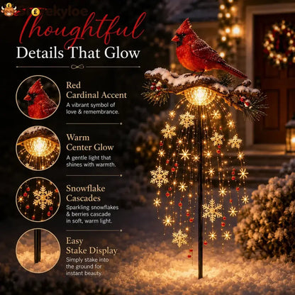 ❤️ Cardinal Memory Fountain – Lighted Christmas Remembrance Garden Decor