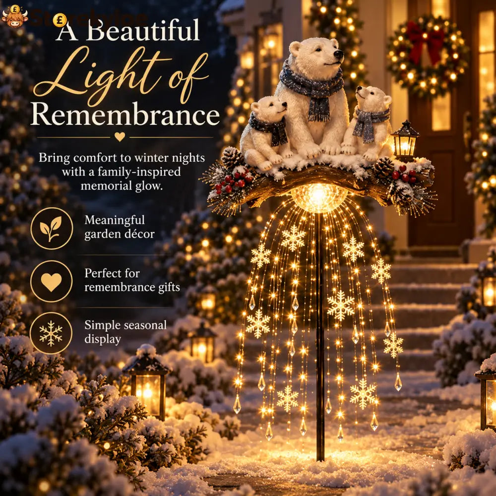 ❤️ Cardinal Memory Fountain – Lighted Christmas Remembrance Garden Decor - Little Bear Ground-Stake Light