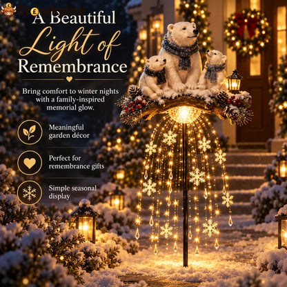 ❤️ Cardinal Memory Fountain – Lighted Christmas Remembrance Garden Decor - Little Bear Ground-Stake Light