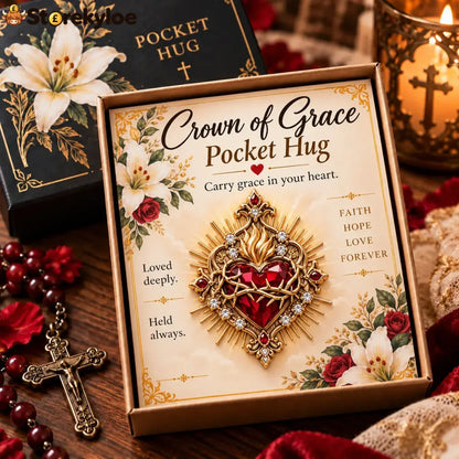 🙏✨ Carry The Faith™ Pocket Hug Collection ✝️❤️ - 🌸 Crown of Grace Pocket Hug