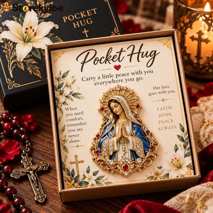 🙏✨ Carry The Faith™ Pocket Hug Collection ✝️❤️ - 🌹 Mary Pocket Hug