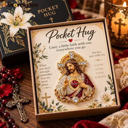 🙏✨ Carry The Faith™ Pocket Hug Collection ✝️❤️ - ❤️ Sacred Heart Pocket Hug