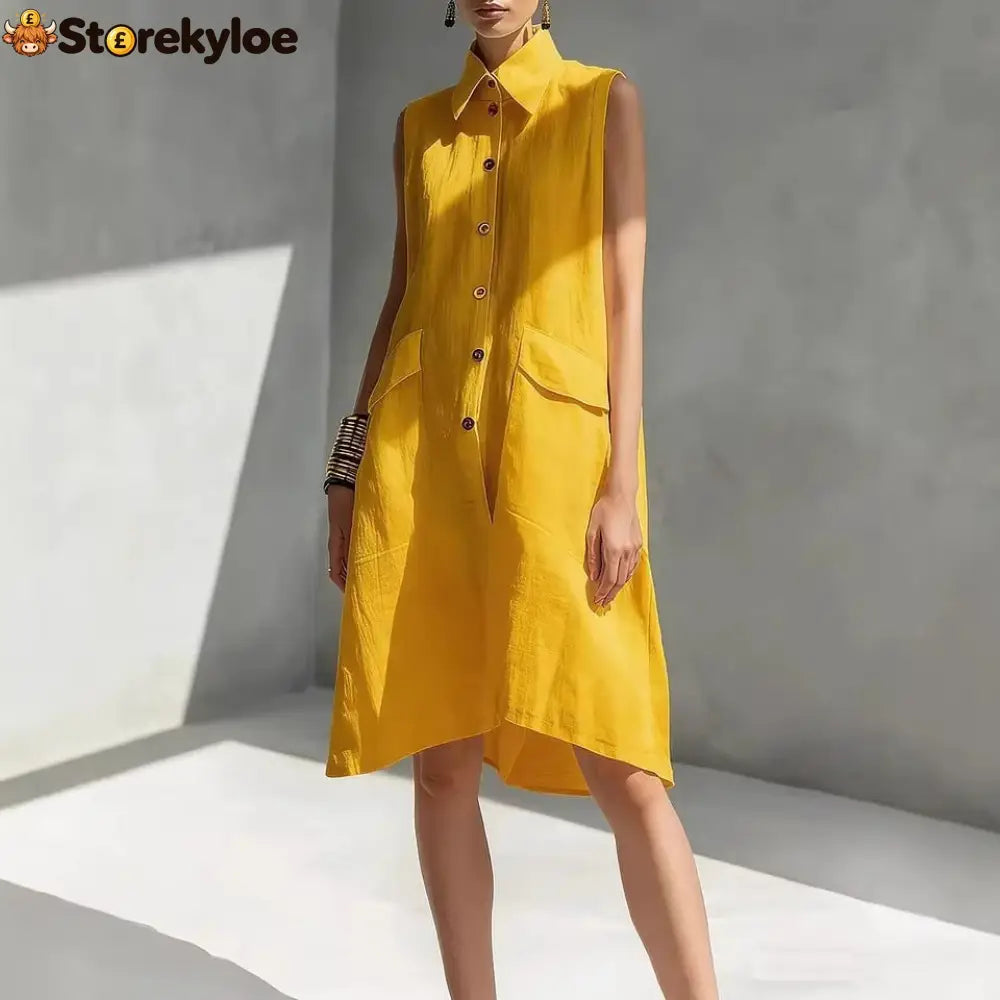 Casual Loose Fit Midi Dress for Women (Multi-Color)