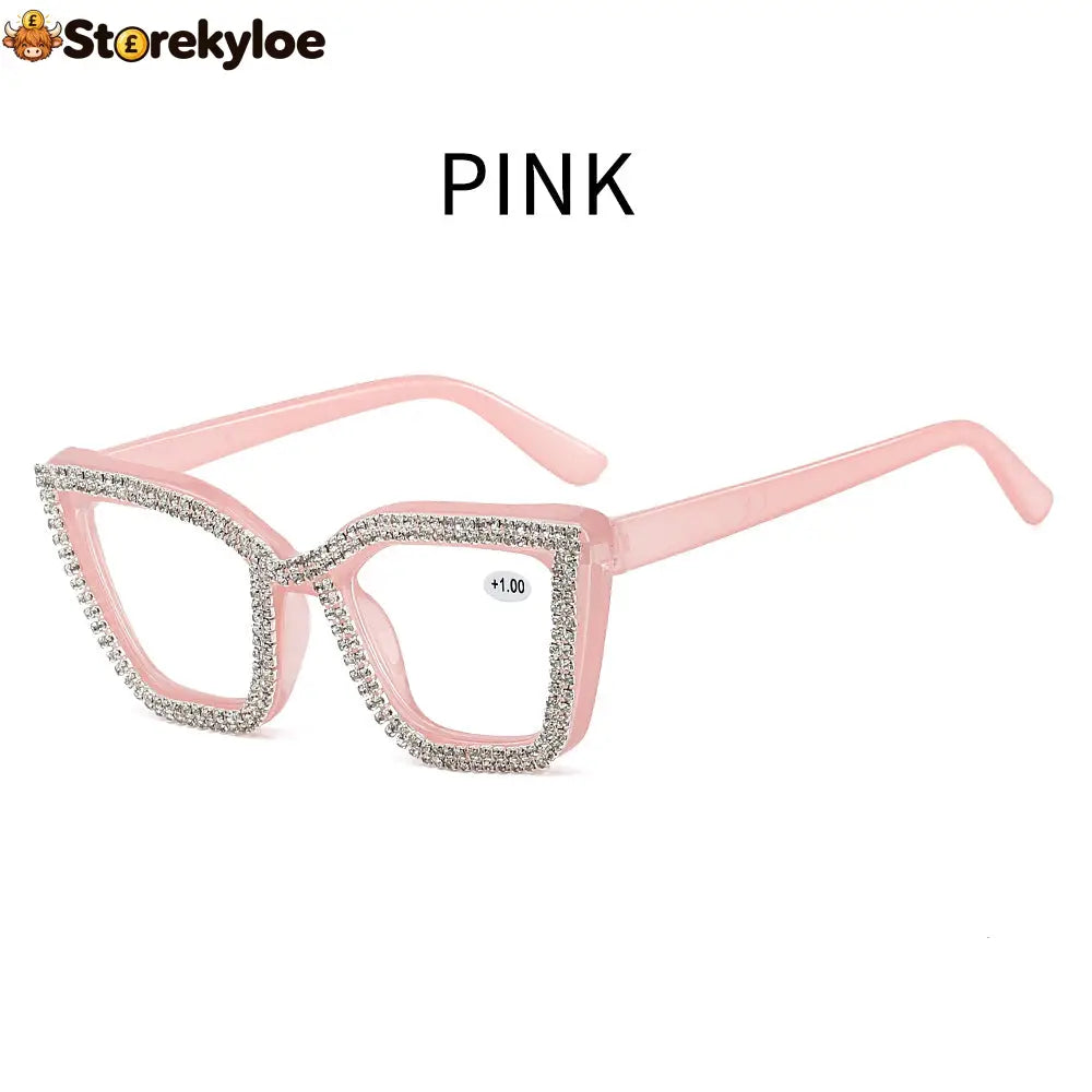 Cat Eye Anti-Blue Light Reading Glasses - Pink / 0.00 – Blue Light Blocking - Beauty& Health