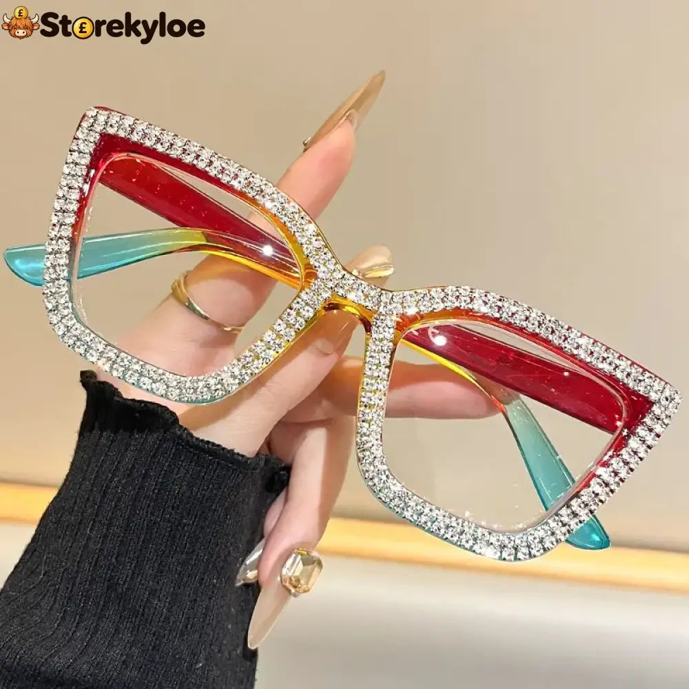 Cat Eye Anti-Blue Light Reading Glasses - Red / 0.00 – Blue Light Blocking - Beauty& Health