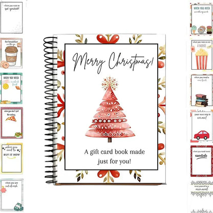 🔥🎁48% OFF!!!-Ready for Christmas!🎅Christmas Gift Card Booklet -👍DIY Spiral-Bound Christmas Gift Card Holder Book-C