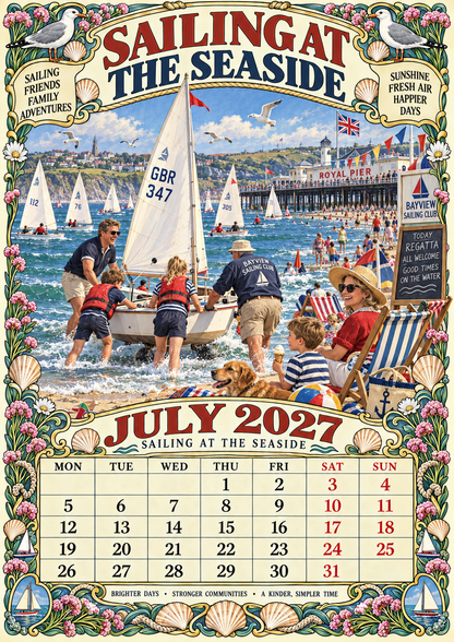 Britain at Play 2027 Wall Calendar – Leisure Days of the Sixties & Seventies ——The games, the days out, and the people who made them special.