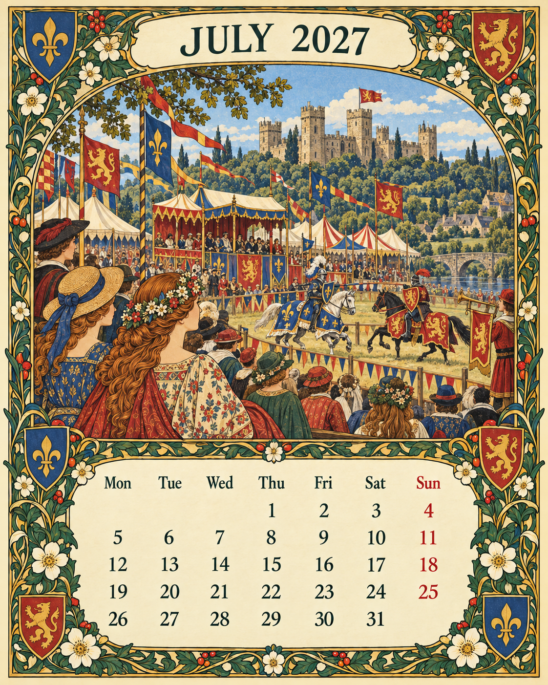 🌿 A Year of Timeless Days 2027 Wall Calendar – Storybook Gardens & Country Charm ：Afternoon tea, changing seasons and the beauty of unhurried days.