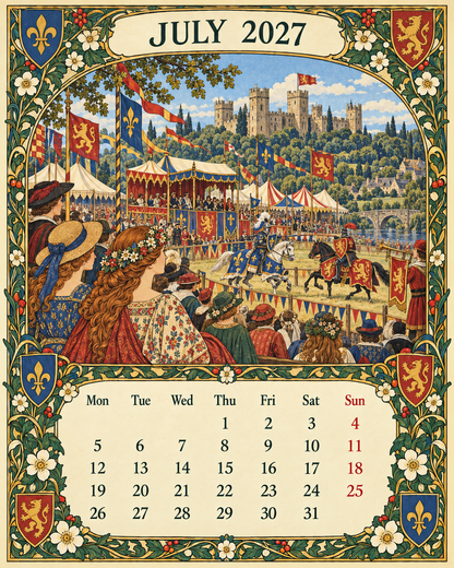 🌿 A Year of Timeless Days 2027 Wall Calendar – Storybook Gardens & Country Charm ：Afternoon tea, changing seasons and the beauty of unhurried days.