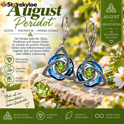 ✨ Celtic birthstone earrings – Timeless elegance with personal meaning - August