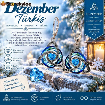 ✨ Celtic birthstone earrings – Timeless elegance with personal meaning - December