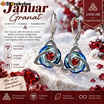 ✨ Celtic birthstone earrings – Timeless elegance with personal meaning - January