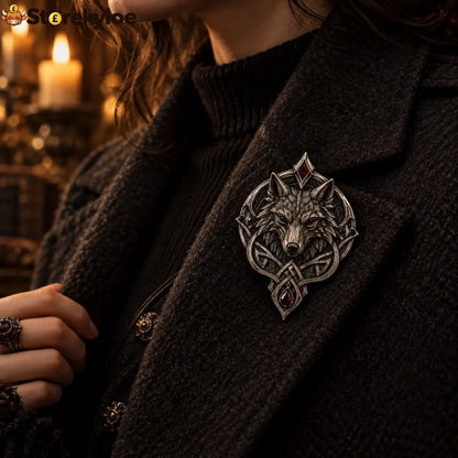 Celtic Wolf Gothic Brooch 🐺 - 1