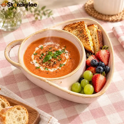 Ceramic Soup & Toasty Bowls with Handles – Rustic Reactive Glaze Design