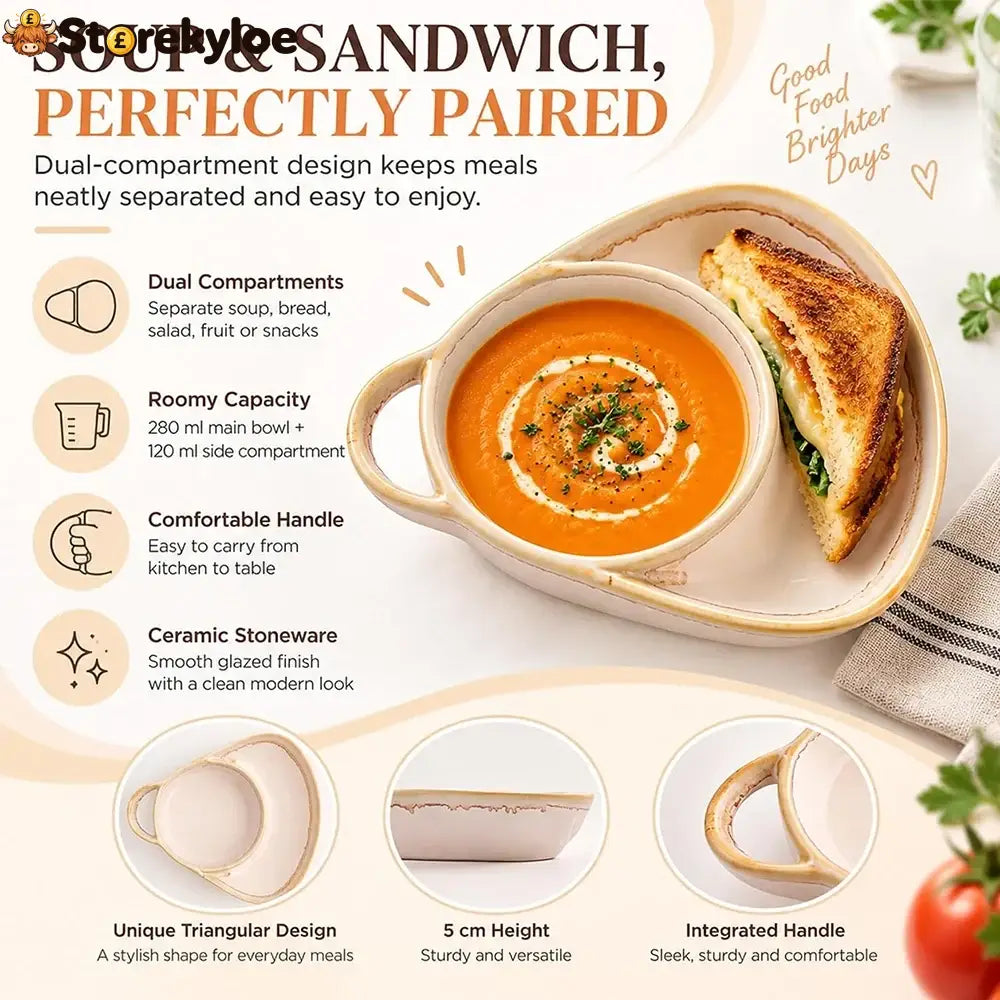 Ceramic Soup & Toasty Bowls with Handles – Rustic Reactive Glaze Design