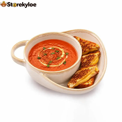 Ceramic Soup & Toasty Bowls with Handles – Rustic Reactive Glaze Design - White