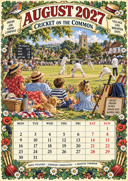 Britain at Play 2027 Wall Calendar – Leisure Days of the Sixties & Seventies ——The games, the days out, and the people who made them special.