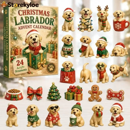 CHRISMAST KICKOFF 48% OFF - 2026 Labrador Gift Box Blind Box - 24-Day Festive Countdown Acrylic Charms Blind Box - Gift
