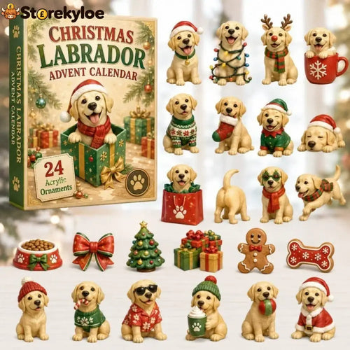 CHRISMAST KICKOFF 48% OFF - 2026 Labrador Gift Box Blind Box - 24-Day Festive Countdown Acrylic Charms Blind Box - Gift