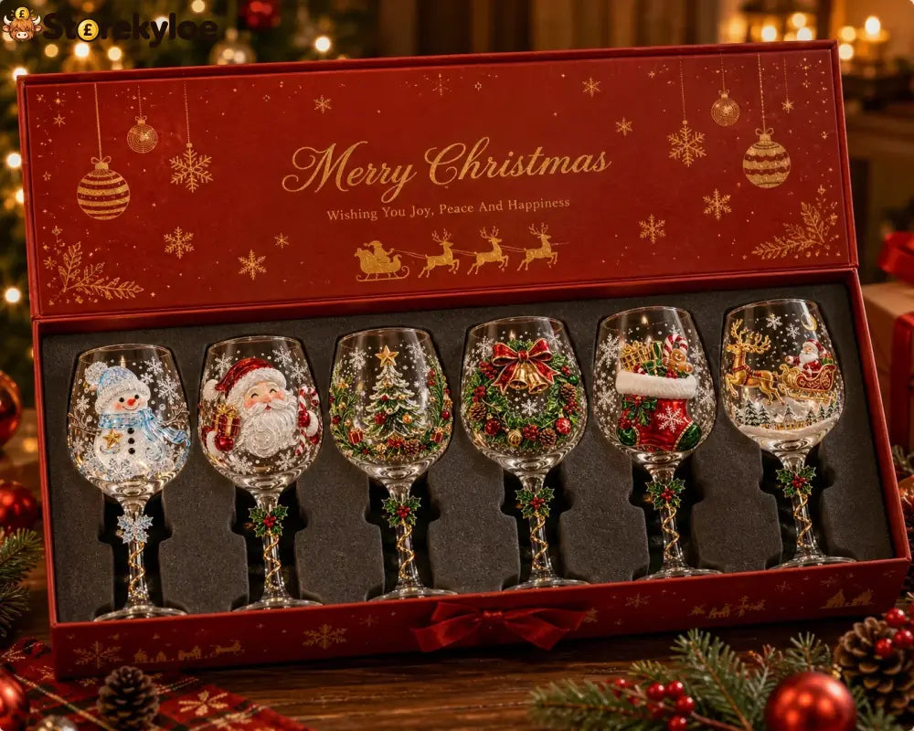 🔥🎁Christmas 3D Wine Glass Collection Gift Box Set✨ - All Set / BUY 1
