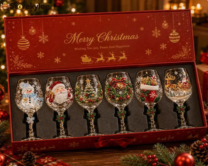 🔥🎁Christmas 3D Wine Glass Collection Gift Box Set✨ - All Set / BUY 1
