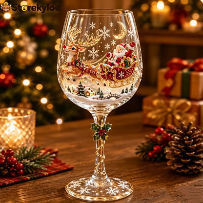 🔥🎁Christmas 3D Wine Glass Collection Gift Box Set✨ - Sleigh-pulling reindeer / BUY 1
