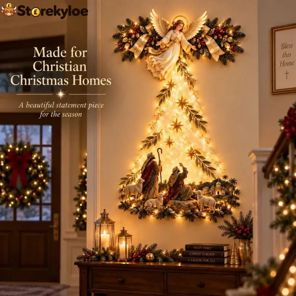 ✨ Christmas Angel Shepherd Wall Art With LED Lights