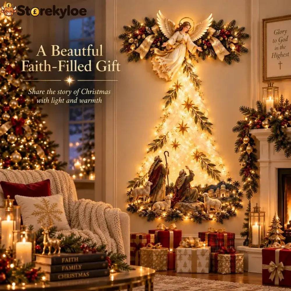 ✨ Christmas Angel Shepherd Wall Art With LED Lights