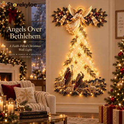 ✨ Christmas Angel Shepherd Wall Art With LED Lights