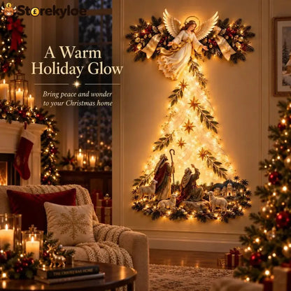 ✨ Christmas Angel Shepherd Wall Art With LED Lights