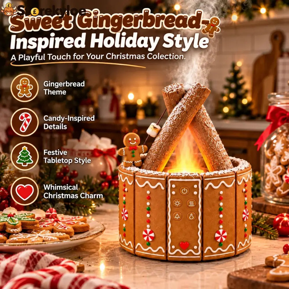 🎄 Christmas Campfire Aroma Diffuser – Cozy Flame-style Glow Festive Mist & Adorable Santa/gingerbread Designs