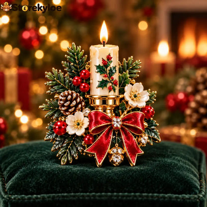 🕯️🎄Christmas Candle Wreath Festive Brooch 🕯️🎄