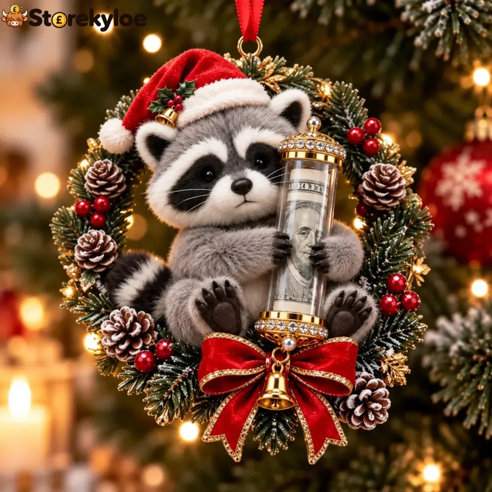 🎄 💵 Christmas Cash Gift Ornament - ✨a Fun Way To Give Money This Christmas - 🦝Raccoon