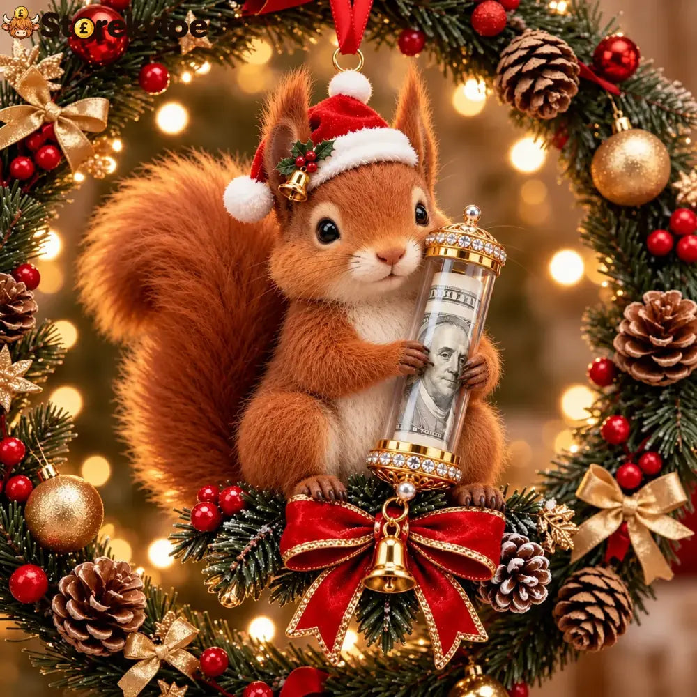 🎄 💵 Christmas Cash Gift Ornament - ✨a Fun Way To Give Money This Christmas - 🐿️Squirrel