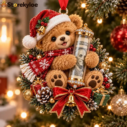 🎄 💵 Christmas Cash Gift Ornament - ✨a Fun Way To Give Money This Christmas - 🧸 Teddy Bear