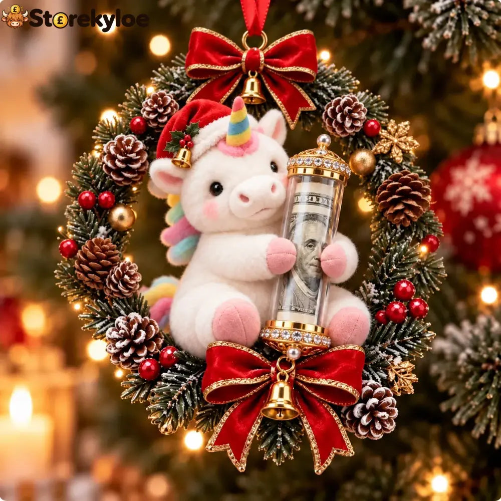 🎄 💵 Christmas Cash Gift Ornament - ✨a Fun Way To Give Money This Christmas - 🦄Unicorn