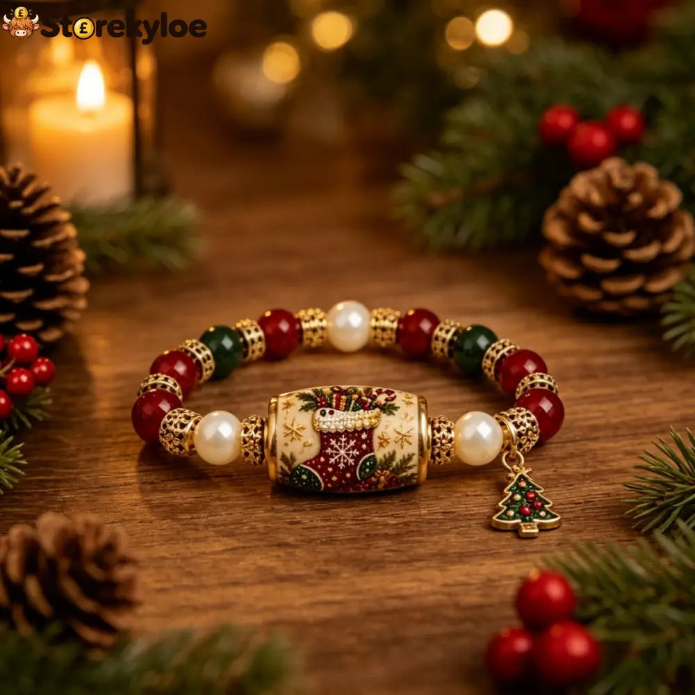 🎄✨christmas Charm Bracelet | Santa Reindeer Tree Holiday Jewelry - Christmas Stocking