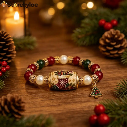 🎄✨christmas Charm Bracelet | Santa Reindeer Tree Holiday Jewelry - Christmas Stocking