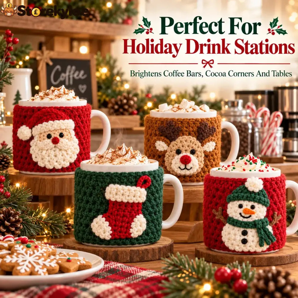 🎄christmas Crochet Mug Cozy