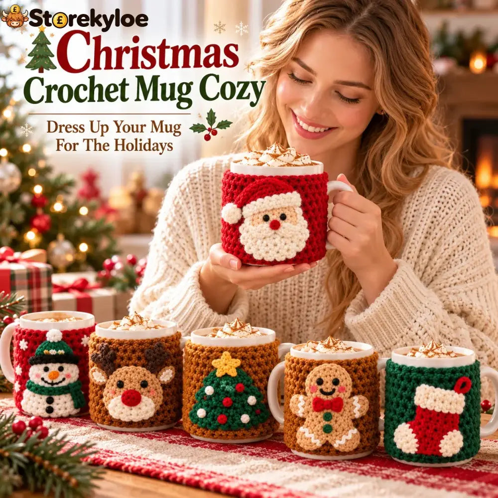 🎄christmas Crochet Mug Cozy