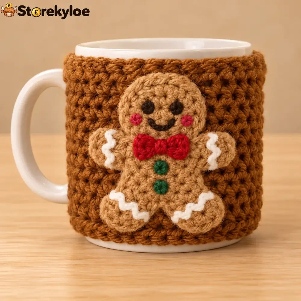 🎄christmas Crochet Mug Cozy - 🍪 Gingerbread Man