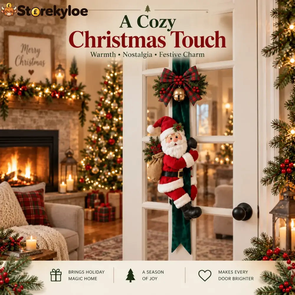 🎄christmas Door Hugger – Santa Or Reindeer Plush Hanging Decor