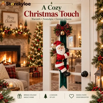 🎄christmas Door Hugger – Santa Or Reindeer Plush Hanging Decor