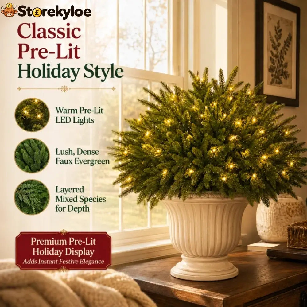 Christmas Enchanted Evergreen Pine– Set of 5