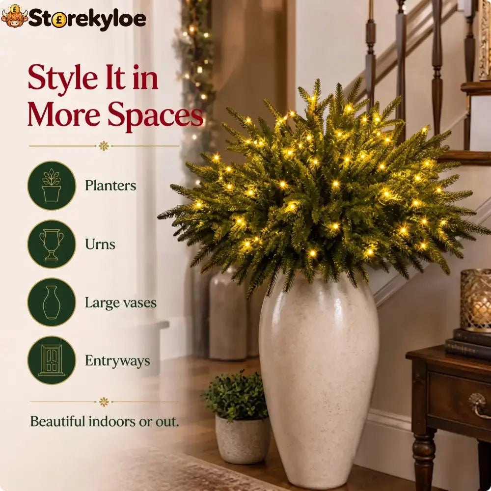 Christmas Enchanted Evergreen Pine– Set of 5